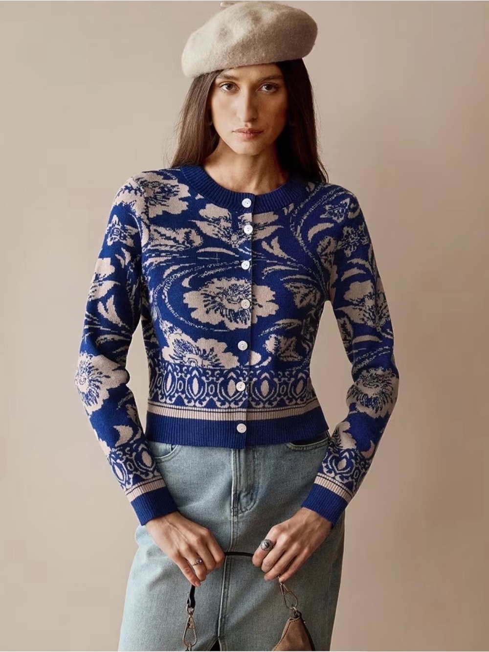 NWOT Floral Crop Cardigan XL